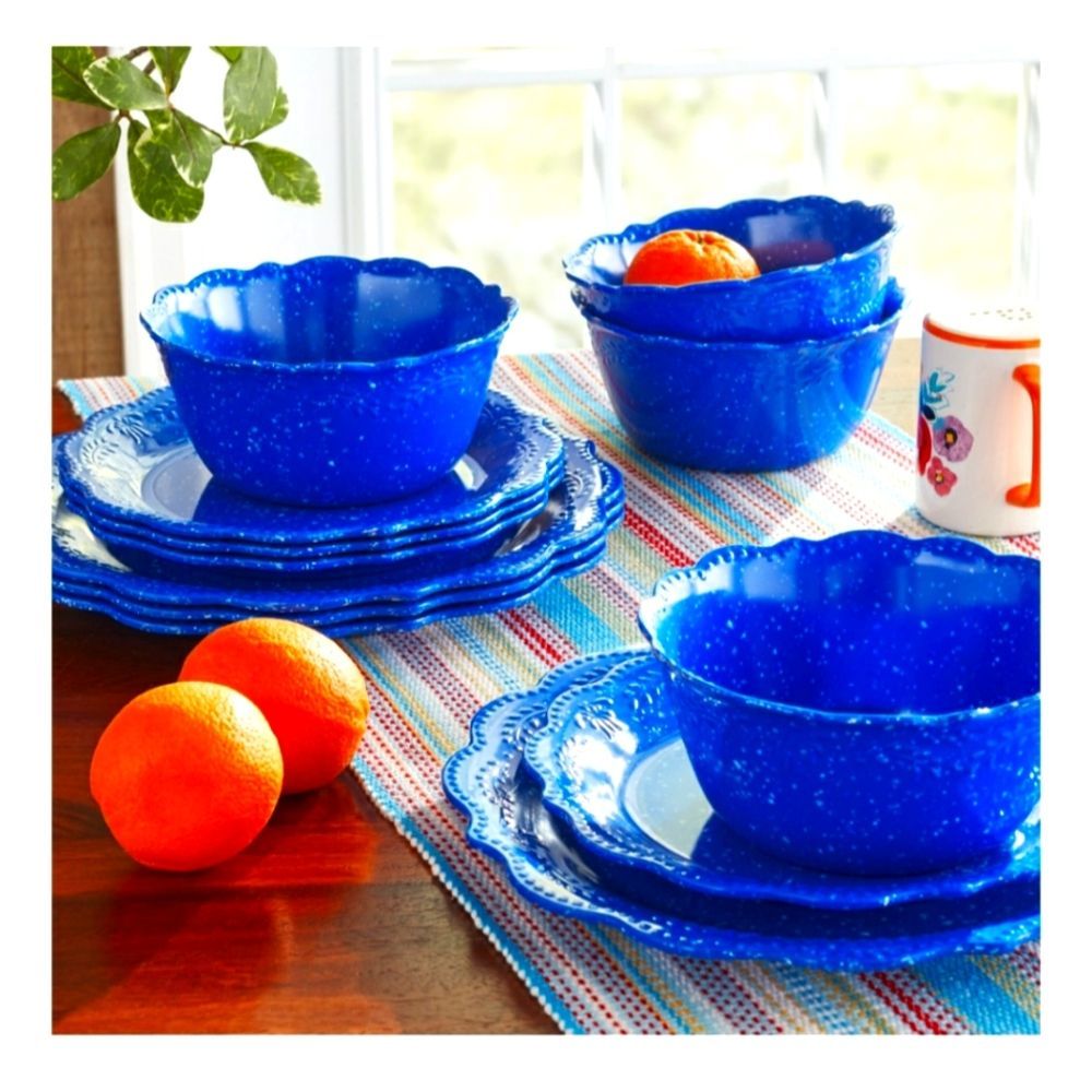 SOLDPioneer Woman, Juliette, 12 piece Cobalt Blue dinnerware set REDUCED PRICE ❤